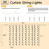 200 9.8 6.6FT 8 LED Curtain String Lights * Plug in Fairy with Timer and Modes, Waterproof Window Wall for Bedroom