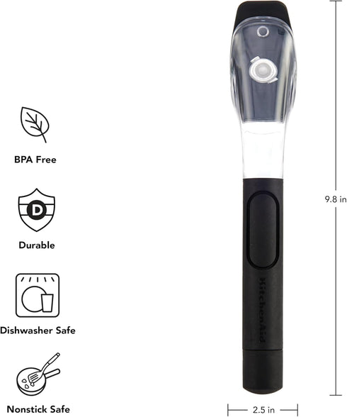 KitchenAid Soap Dispensing Sink Brush with Easy to Fill Handle, Nylon Bristles for Tough Cleaning, Comfort Grip Handle