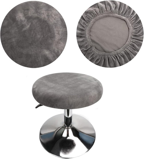 Velvet Round Stool Cover 12-16 inch/30-40cm Round Seat Covers for Bar Stools,