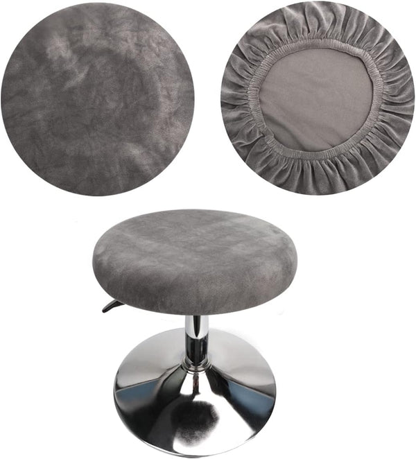 Velvet Round Stool Cover 12-16 inch/30-40cm Round Seat Covers for Bar Stools,