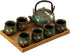 KEYDUACU Japanese Tea Set, Kiln-Formed Ceramic Tea Set, Plum Blossom Embossed, Includes