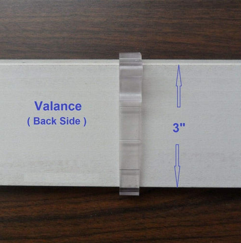 Valance Clips 6pcs Clear Plastic Hidden Clip for 3'' Window Blinds, Valance Retainer Holder