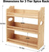 3 Counter Tier Bamboo Spice Rack, Spice Rack Organizer, Seasoning Jars Rack Shelf Spice Organizer for Kitchen or Wall