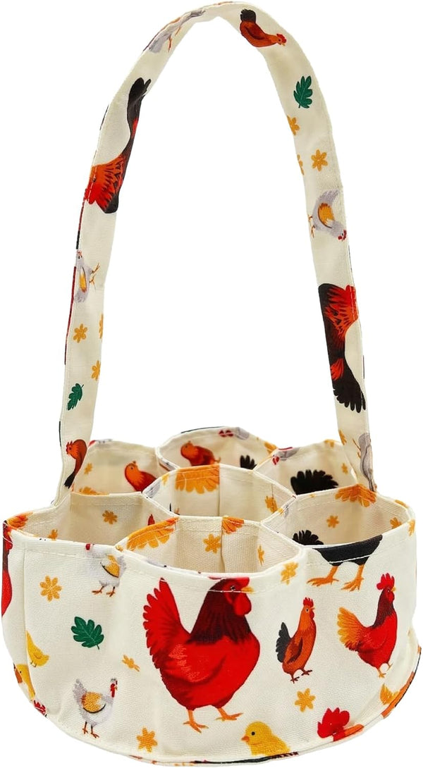 UKJENT Egg Collecting Basket, 7 Pouches Large Chicken Egg Gathering Basket, Machine Washable,