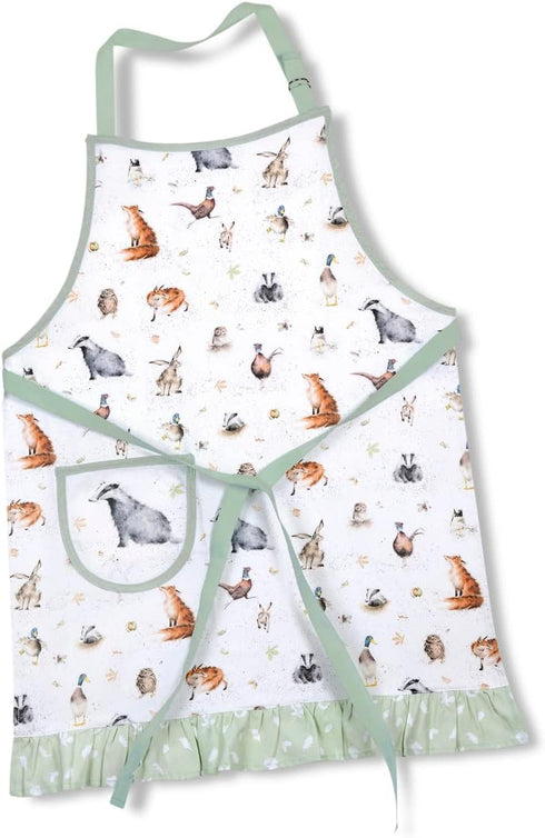 Pimpernel Wrendale Designs Cotton Apron, Adjustable Adult Cooking Apron with Front Pocket, Machine Washable