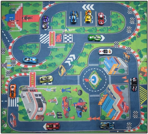 JTMM 27.5 31.5 Inches, Kids Mat for Toy Cars, Play Mat for Kids x Great for Playing with Cars and Toys