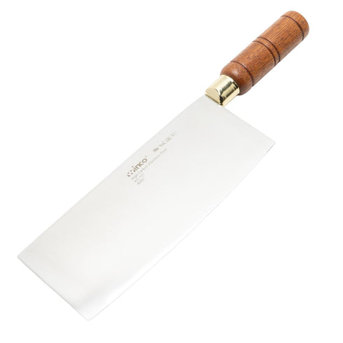 Winco Blade Chinese Cleaver with Wooden Handle – Blade 8”x3 ½”, Overall Length 12 ½”