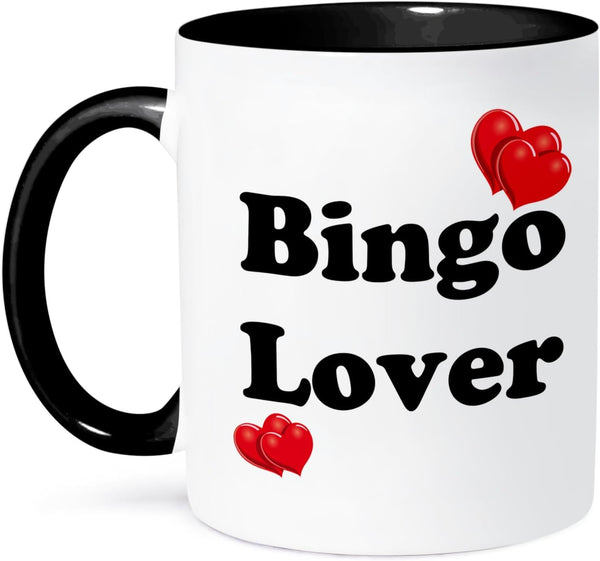 3dRose Bingo Lover Mug, Two Tone, Black, 11 oz