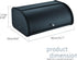HILFA Stainless Steel Bread Box with Roll Up Lid, 17.5X11.5X7.5 inch Matte Black Kitchen Storage