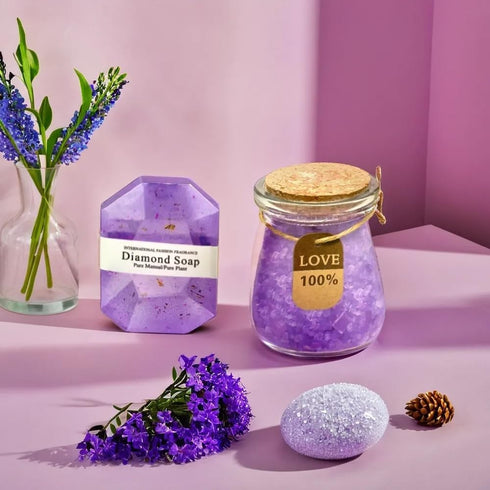 Mothers Day Spa Gift Basket & Tumbler Set, Perfect Gift for Her - Women, Wife, Girlfriend, Friends, Mom (Purple)