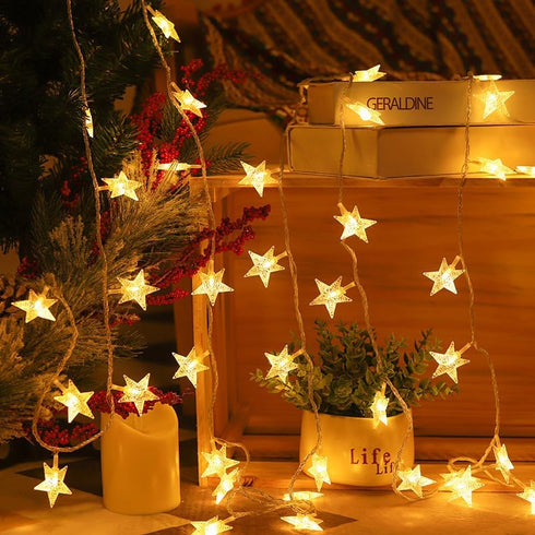 17 50 Star String Lights Twinkle Lights Battery Operated, ft LEDs Classroom Decor Fairy Lights, String Lights Battery