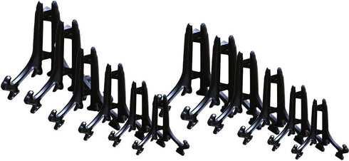SK 3" High Black Plastic Display Stands, Plate Holders to Display Pictures, Pack of 12 Easels