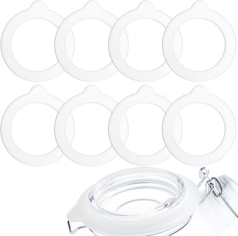 8pcs Silicone Replacement Gaskets, Jar Rubber Seals for Storage Glass Sealed Canning Jars (3.7inch Outer, 2.7inch Inner