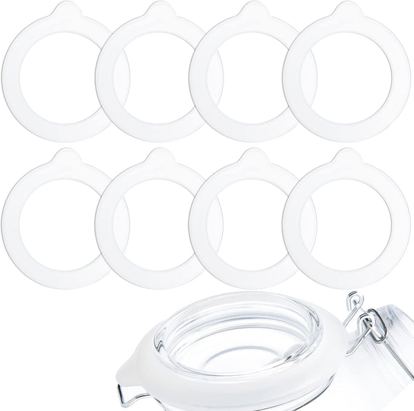 8pcs Silicone Replacement Gaskets, Jar Rubber Seals for Storage Glass Sealed Canning Jars (3.7inch Outer, 2.7inch Inner