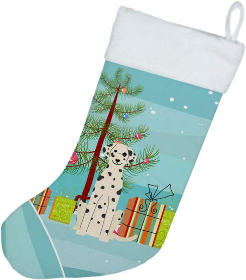 Caroline's Treasures BB4222CS Merry Christmas Tree Dalmatian Christmas Stocking for Holiday Decor