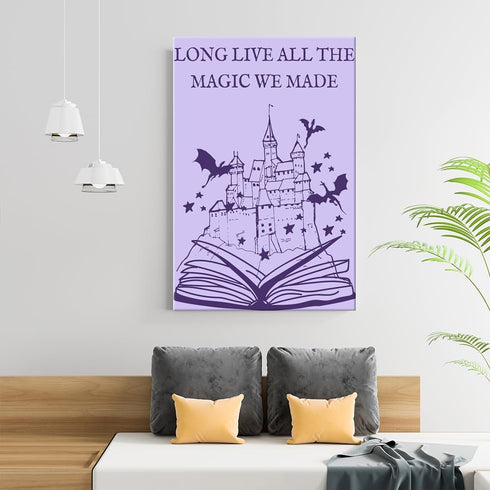 Htdsks Long Live All The Magic We Made Classroom Poster - Retro Trendy Canvas Wall Art Funny Magic Tome Prints 16x24in