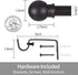 Curtain Rods for Windows 48 to 84-92 Inch, 5/8" Matte Black Stainless Steel Small Rods for Bedroom and Kitchen