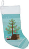 BB9240CS Eurasian Beaver Christmas Stocking by Caroline's Treasures, Teal Fireplace Hanging Stocking for Holiday Decor