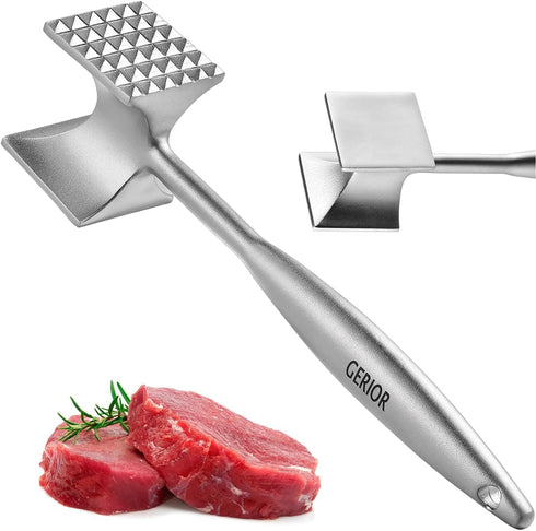 Solid Stainless Steel Meat Mallet Tenderizer Tool - Chicken Pounder Flattener, Hammer