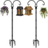 Adjustable Double Shepherds Hooks for Outdoor with Sleeve, 76 Inch Heavy Duty