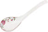 Big Porcelain Spoon, Bone China Large Porridge Spoon, White Ceramic Flatware Soup Spoon with Flower Pattern