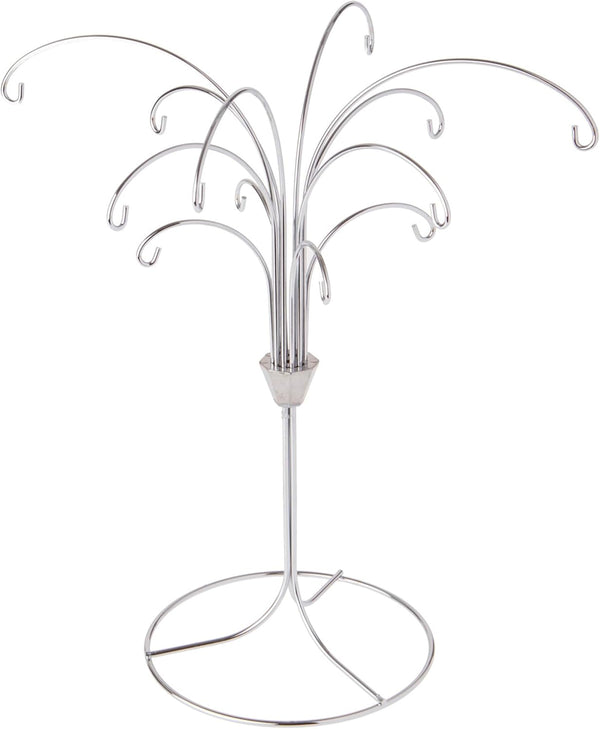 Bard's 12 Arm Silver Ornament Stand, 11.5" H x 10" W x 10" D Tree