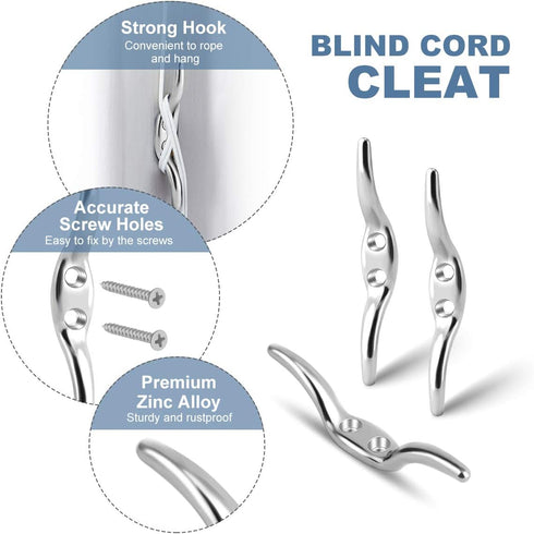 Magicfour Blinds Cord Cleat Baby Safety Rope Cleats, 10-Pack Zinc Alloy Cord Cleats for Curtains