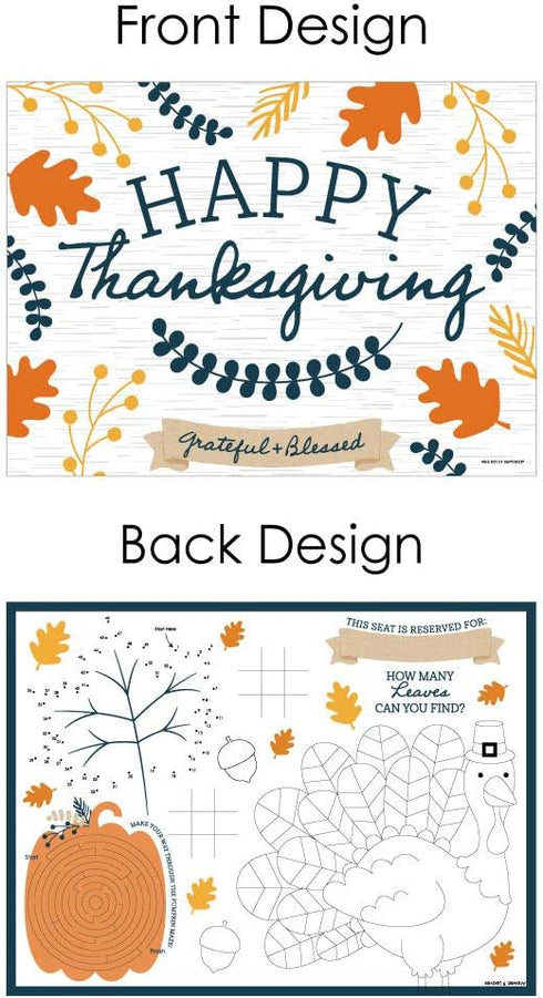 Set 16 (Pack 2) Big Dot of Happiness Happy Thanksgiving Games, Paper Fall Harvest Party Coloring Sheets, Thanksgiving