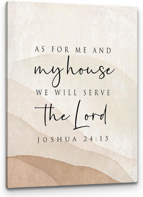 PHAMTE Modern Christian Wall Art, "As For Me And My House We Will Serve The Lord" Canvas Print, 11x14 Inch