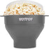 POPCO Silicone Microwave Popcorn Popper - Collapsible Bowl and Dishwasher Safe, 15 Colors Available, Gray
