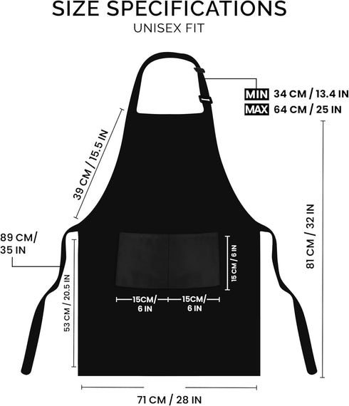 Utopia Kitchen 2 Pack Adjustable Bib Apron, Water and Oil Resistant, 2 Pockets for Cooking