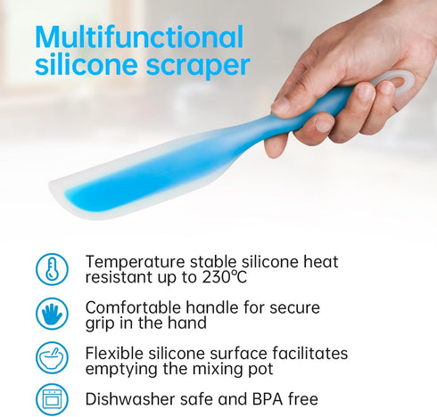 Nonstick Silicone Knife Shaped Flexible Kitchen Spatula, Kitchen Cooking Utensils with Nylon Core (Blue & Green)