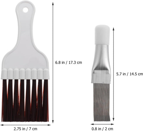 PRETYZOOM 4pcs Air Conditioner Fin Cleaning Brush Kit: 2pcs Fin Cleaner Brush, 2pcs Whisk Brush