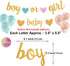 Baby Gender Reveal Decorations - Glitter Letters Banner with Hearts, Tissue Paper Tassels Garland Set