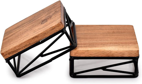 NIRMAN Counter/Plant Set 2 4" 4" 1.75") Riser Square Display Wooden Base Stand for Kitchen/Bathroom Stand of ( x x