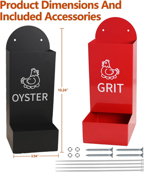 YQDHYLYH Chicken Oyster Shell Feeder and Grit Feeder Metal Chicken Feeder Chicken coop Accessories Automatic Chicken