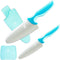 Kids Knife Set, 4 Pcs Safe Cooking Knives, Round Tip, BPA-Free Stainless Steel, Blue