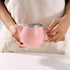 Small Ceramic Teapot with Stainless Steel Infuser - Heat Resistant Pink Tea Pot for Loose & Blooming Tea, 350ml