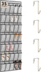 dodowin Over the Door Shoe Organizer Rack, 35 Large Breathable Mesh Pockets,
