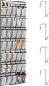 dodowin Over the Door Shoe Organizer Rack, 35 Large Breathable Mesh Pockets,