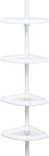 Zenna Home Tension Pole Shower Caddy, 4 Shelves, Adjustable 60 to 97 Inch, in White
