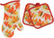 Combined Fall Kitchen Pot Holder and Mitt - Autumn Oven Mitt and Pot Holder Set, Maple Leaves - 3 Items