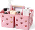 Anyoifax Portable Shower Caddy, Plastic Basket with Wood Handle, Divided Storage Organizer for Bathroom, Dorm, Kitchen
