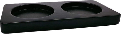 WOHENI Salt and Pepper Mill Tray, Wooden, Rectangular, Black, Classic
