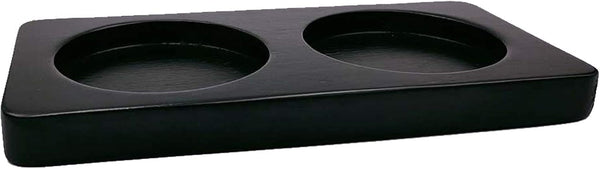 WOHENI Salt and Pepper Mill Tray, Wooden, Rectangular, Black, Classic