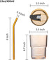 13oz/400ml (Amber-2PACK) BLUEPOLAR Glass Water Tumbler with Straw and Lid Sealed Carry On Thick Wall Iced Coffee Cup