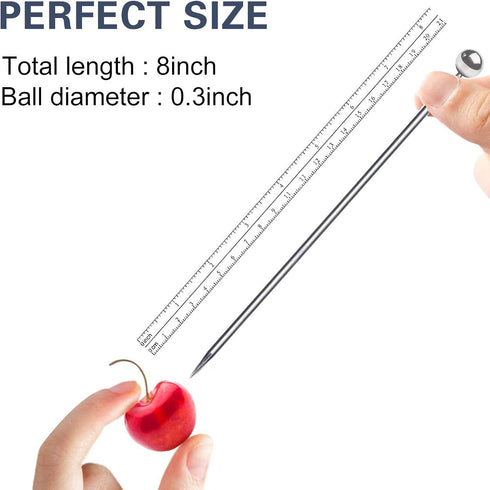 8" Stainless Steel Cocktail Picks - Bloody Mary Skewers (Set of 15, 8 inch)