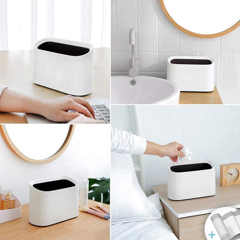 AYADA Tiny Desk Mini Trash Can, 1.5 L Desktop Waste Basket, Cute Plastic Trash Bin for Countertop