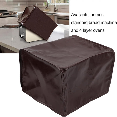 Bread Machine Cover, PU Leather Toaster Protector for Kitchen Appliance (Brown)