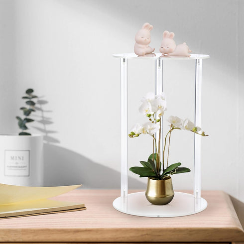 YourGift Plant Stand Indoor Outdoor, Acrylic Planter Stand for Indoor Plants, Heavy Duty Plant Holder Shelf for Flower